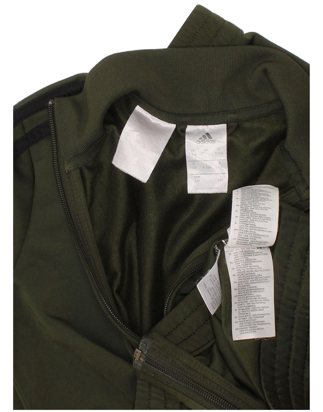 Adidas trenirka za dječake, jakna od 9-10 godina, kaki poliester