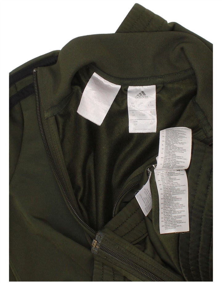 Adidas trenirka za dječake, jakna od 9-10 godina, kaki poliester