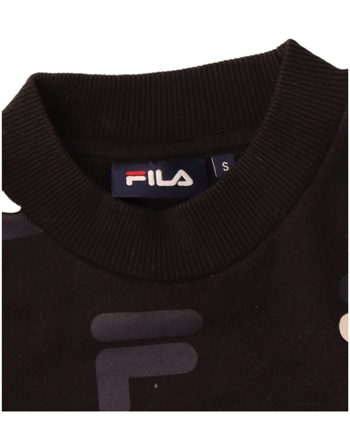 Fila Ženska prekomjerna majica s kratkim kratkim crtama UK 10 Mala crna
