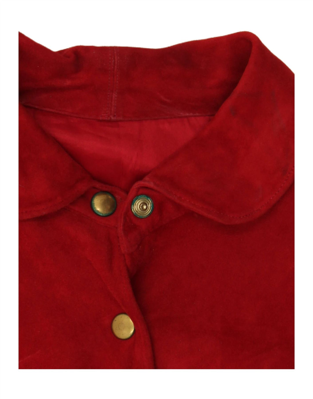 VINTAGE dvodijelni ženski komplet suknji od brušene kože UK 14 Srednje W30 crvena koža