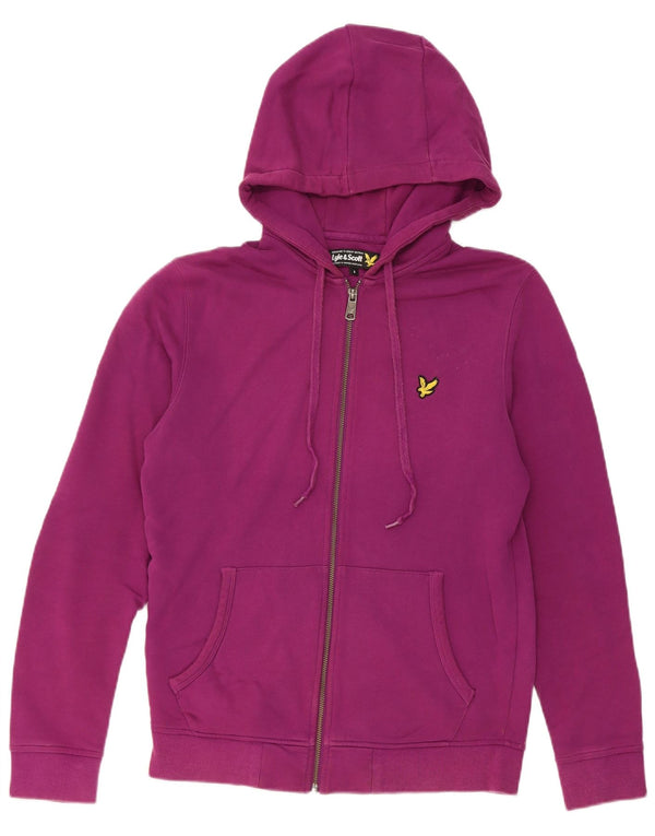 Lyle & Scott ženski preveliki pulover s kapuljačom s patentnim zatvaračem UK 10 Mali ljubičasti pamuk