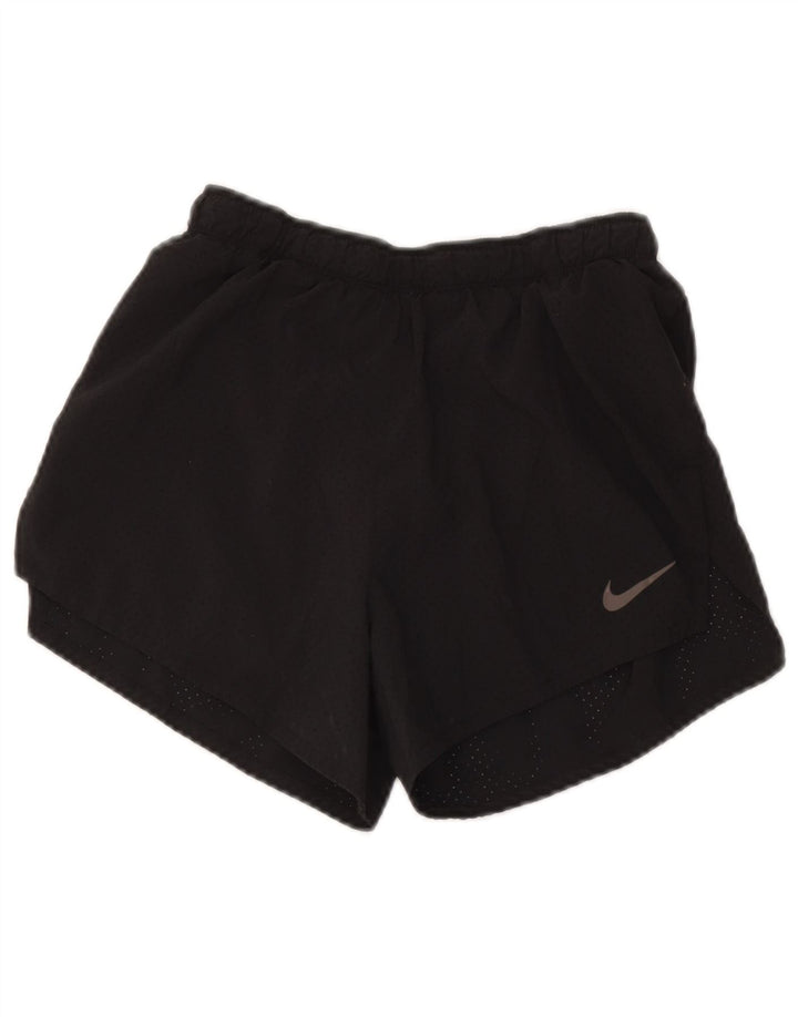 Nike Ženske Dri Fit Sportske Kratke Hlače UK 8 Mali crni poliester