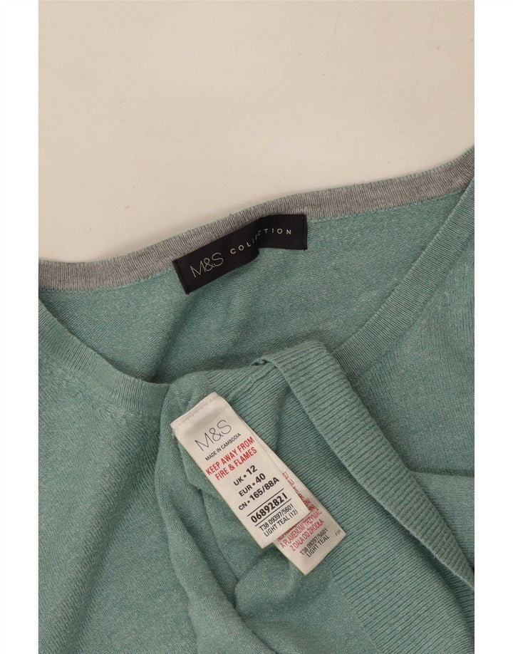 Marks & Spencer ženski kardigan pulover UK 12 Srednje zelena viskoza