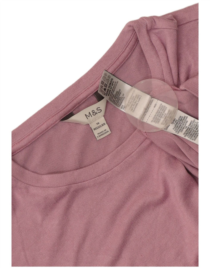 Marks & Spencer ženska majica dugih rukava UK 16 velika ružičasta viskoza