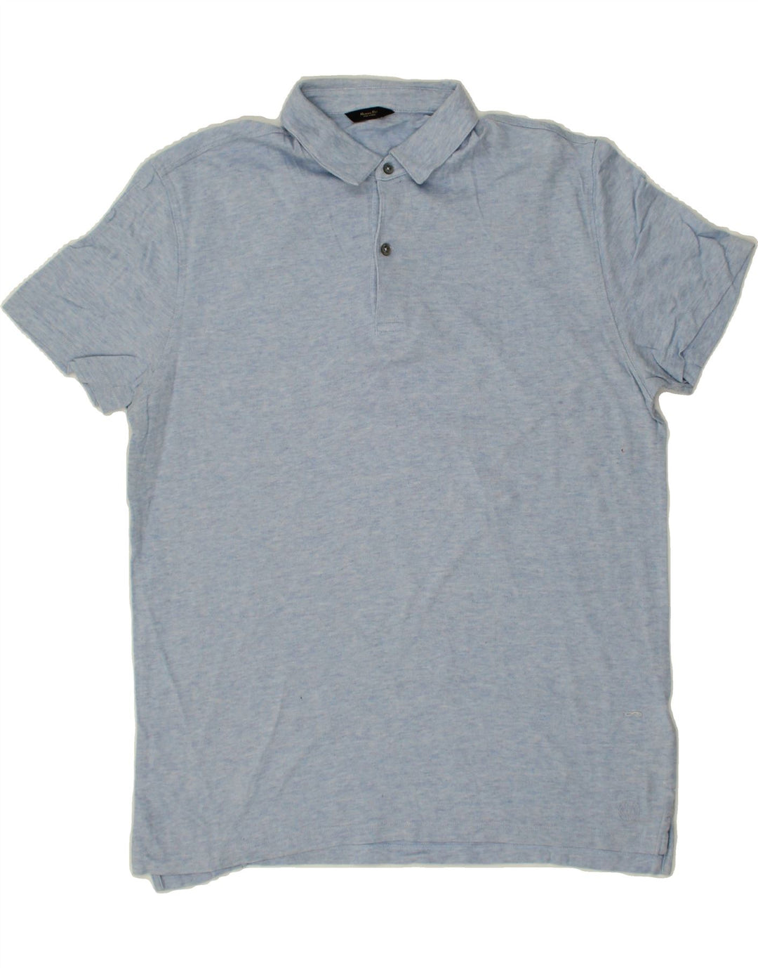 MASSIMO DUTTI Mens Polo Shirt Large Blue Flecked Cotton Vintage Massimo Dutti and Second-Hand Massimo Dutti from Messina Hembry 