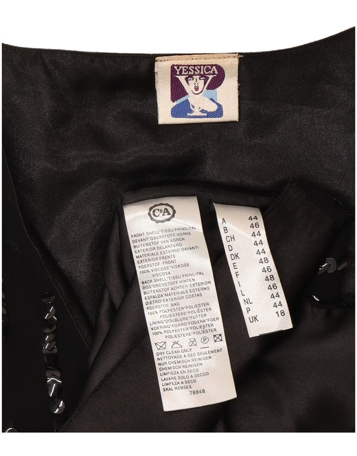 Yessica ženski prsluk UK 18 XL crni geometrijski poliester