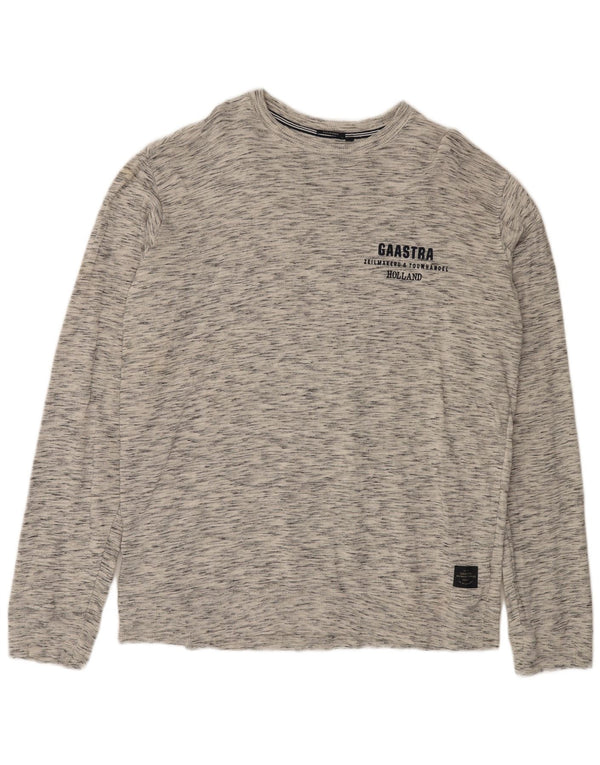 GAASTRA Muška majica dugih rukava 3XL, sivi flekasti pamuk
