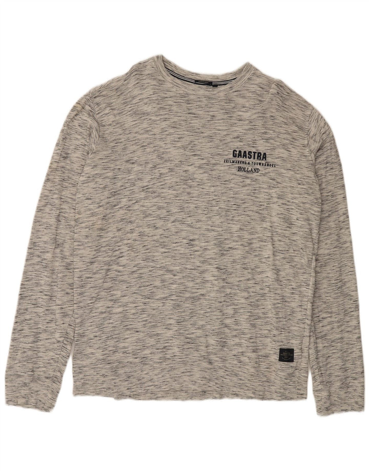 GAASTRA Muška majica dugih rukava 3XL, sivi flekasti pamuk