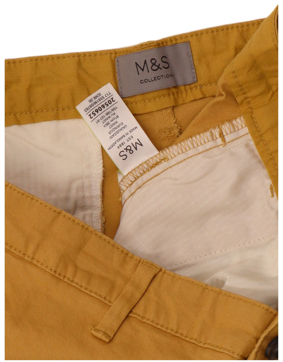 Marks & Spencer muške chino kratke hlače W36 veliki žuti pamuk