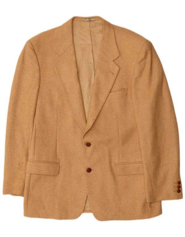 VALENTINO Mens 2 Button Blazer Jacket IT 52 XL Beige Virgin Wool