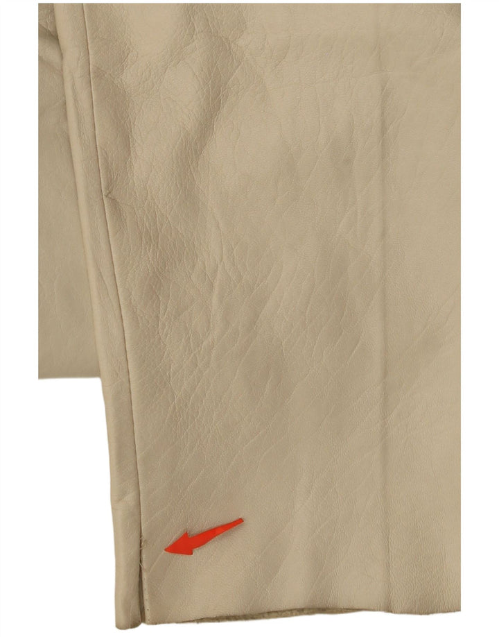 VINTAGE Ženske sužene kožne hlače W26 L30 Bež