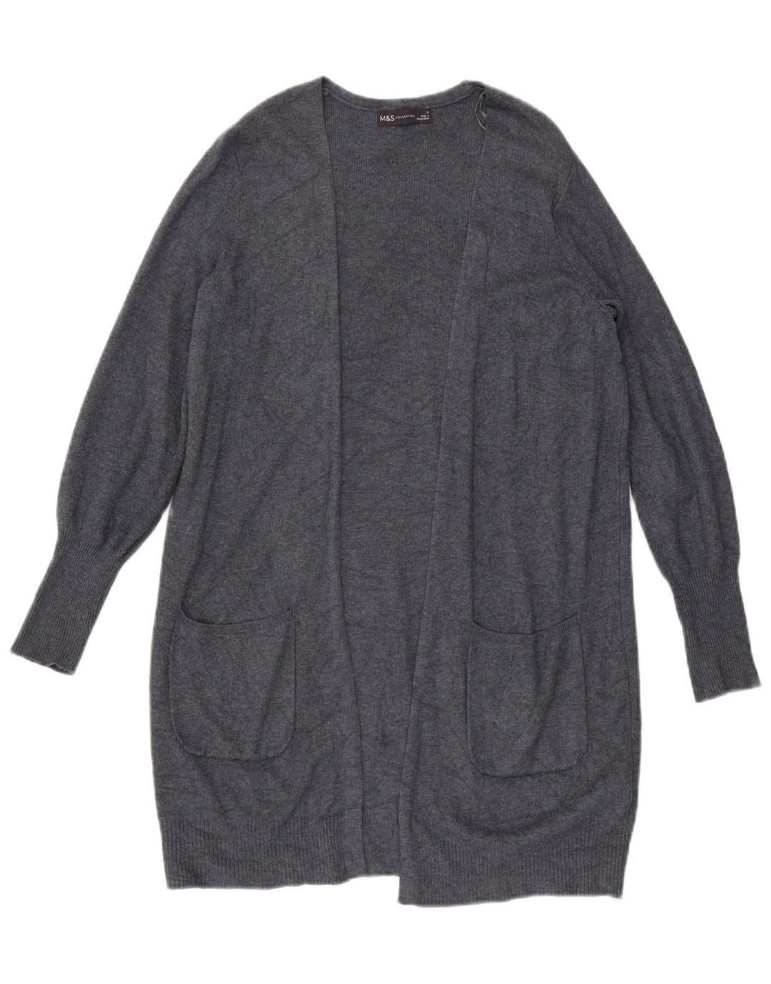 Marks & Spencer ženski otvoreni kardigan pulover UK 10 Small Gray