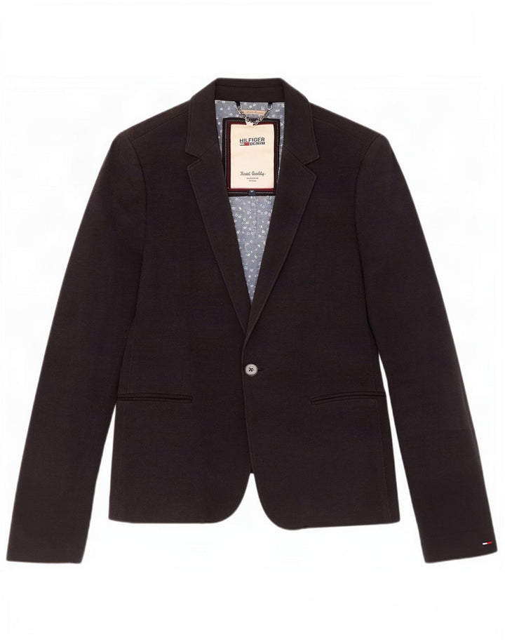 Tommy Hilfiger Ženska jakna s jednim gumbom UK 12 Srednje tamnoplavi pamuk