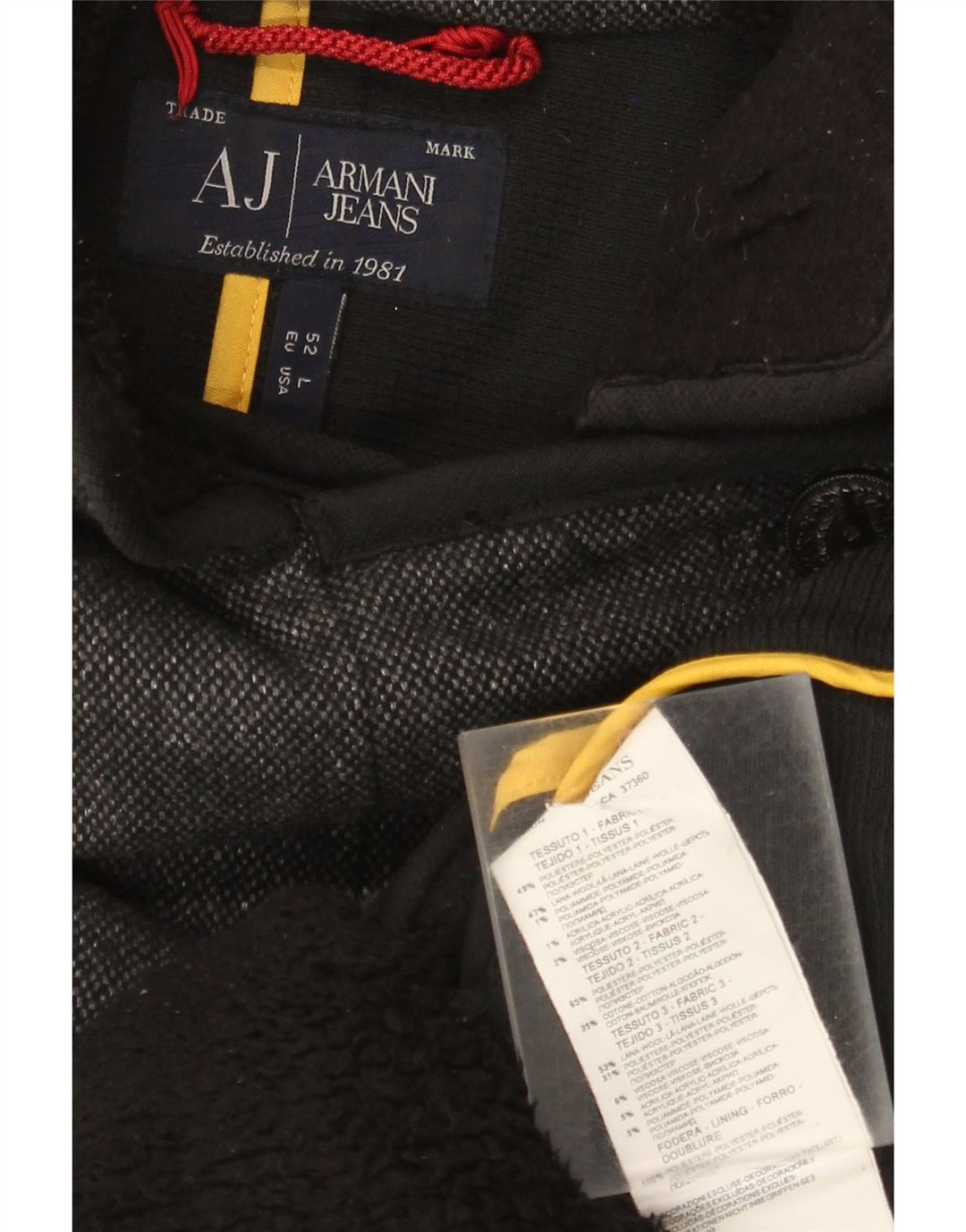 Armani Jeans ženski graškasti kaput UK 16 Veliki sivi flekasti poliester