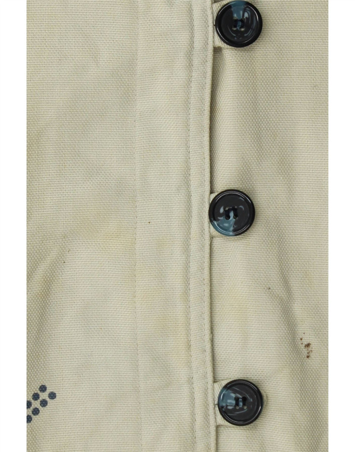 Vintage ženski gornji dio bluze dugih rukava UK 12/14 srednje bijele pruge