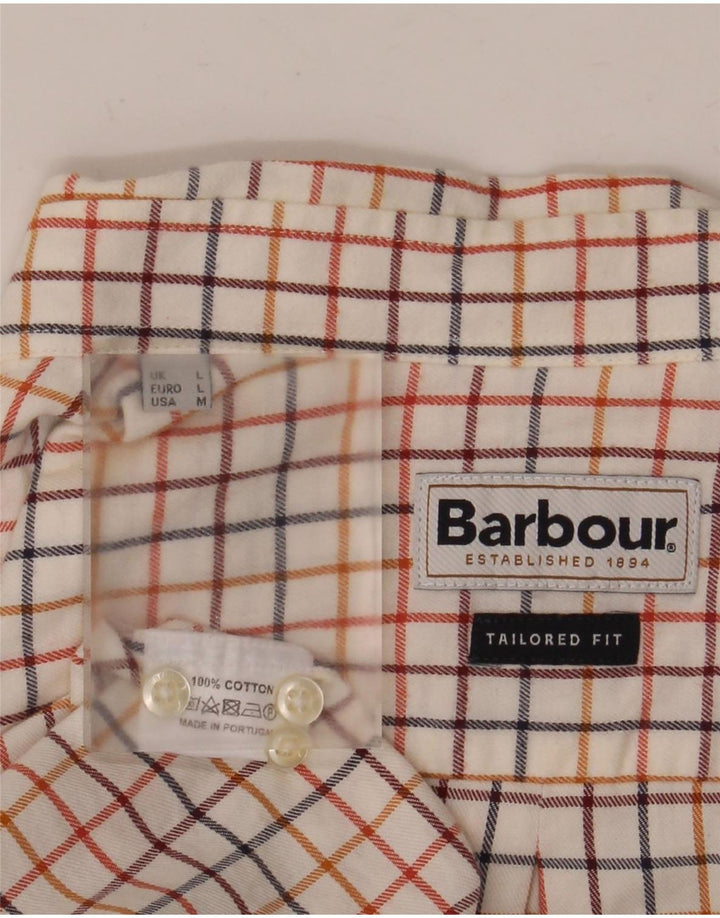 Barbour muška krojena košulja velikog bijelog kariranog pamuka