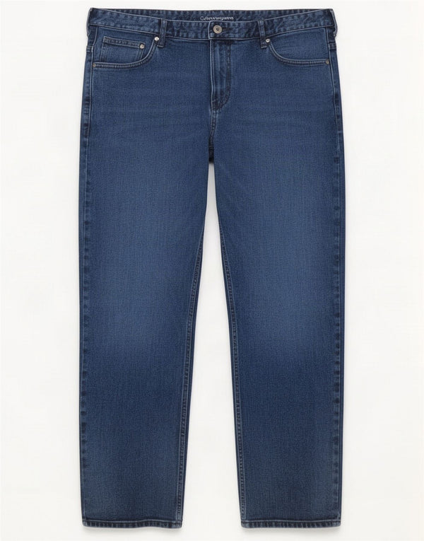 Calvin Klein Jeans Mens Straight Jeans W40 L30 Blue Cotton