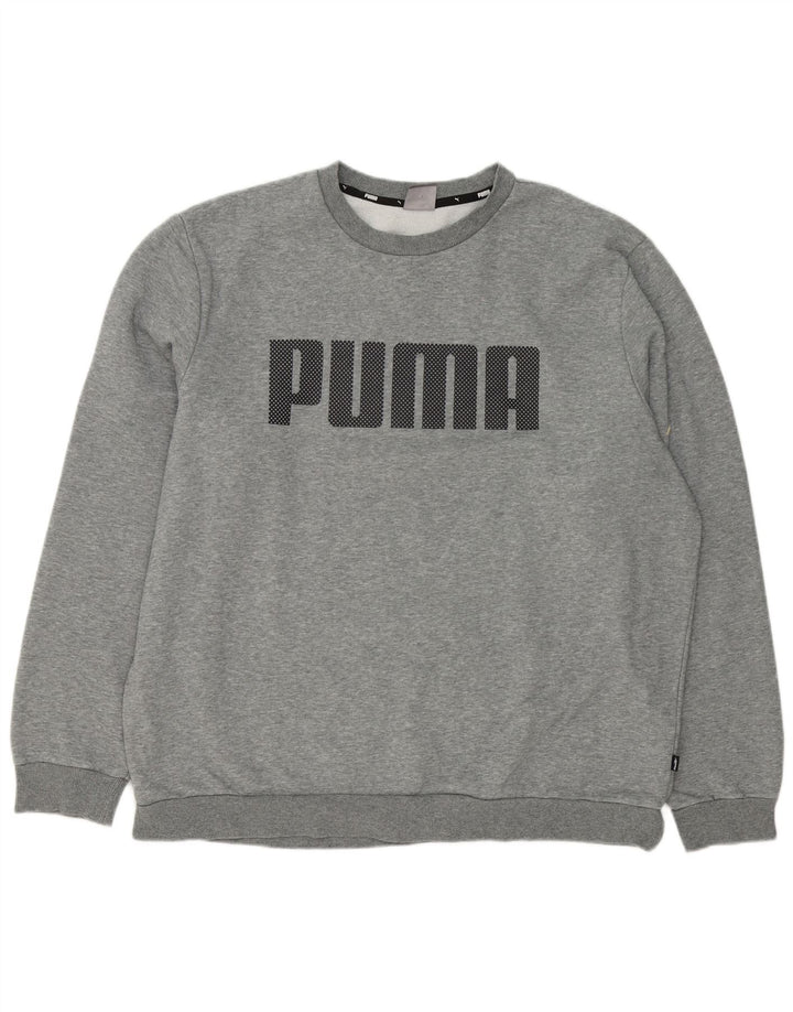 Puma muški džemper s grafičkim motivima 2XL sivi s pjegama