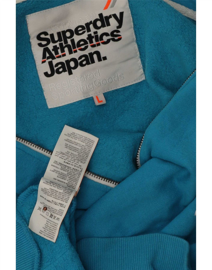 Superdry muški pulover s kapuljačom na patentni zatvarač Veliki plavi pamuk
