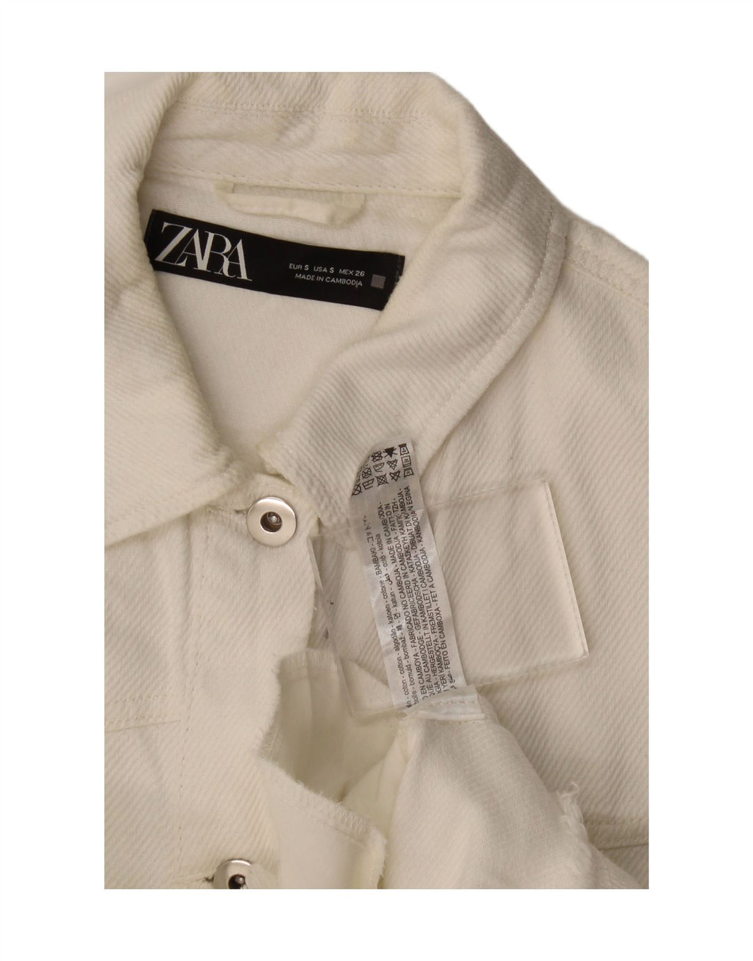 Zara ženska majica majica UK 10 Mali bijeli pamuk