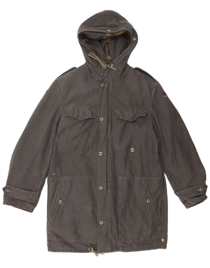 Vintage muška parka jakna s kapuljačom UK 38 srednje siva