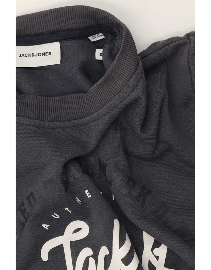 Jack & Jones muški džemper srednje sive boje s grafičkim motivima
