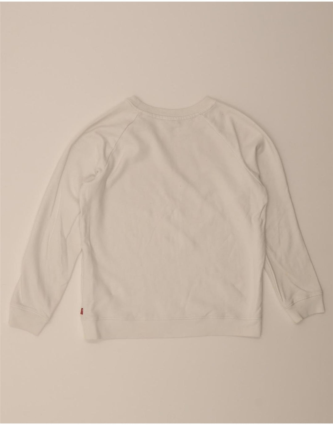 LEVI'S Womens Graphic Sweatshirt Jumper UK 10 Small White Cotton Vintage Levi's and Second-Hand Levi's from Messina Hembry 