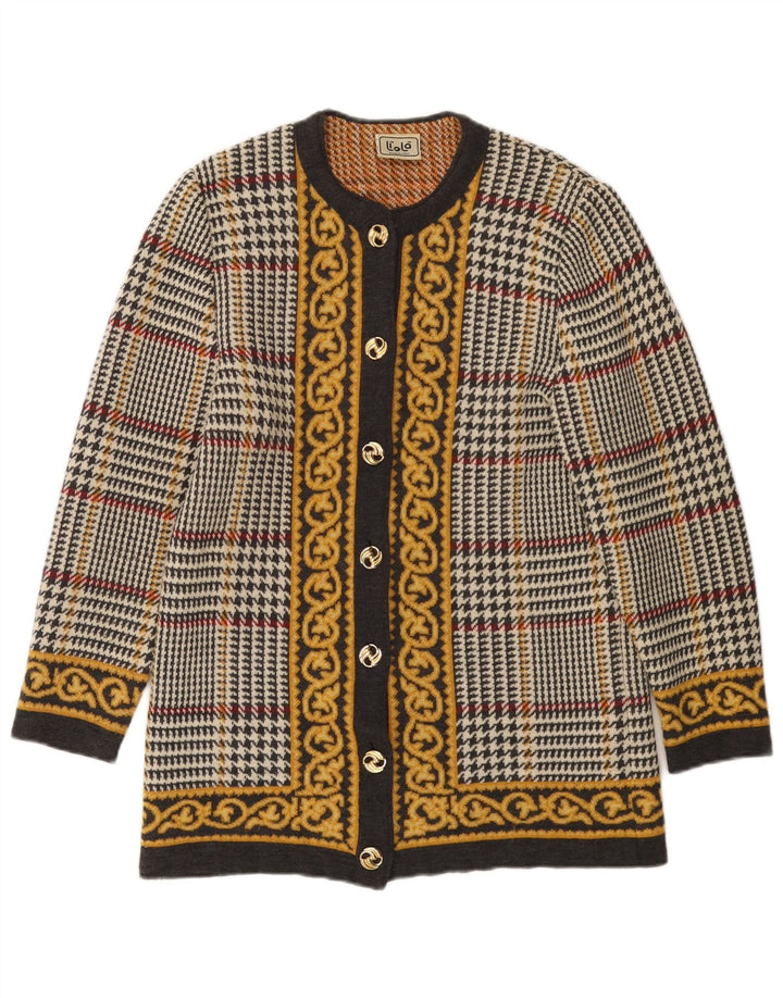 Liola ženski kardigan pulover UK 12 srednje raznobojne vunene zube