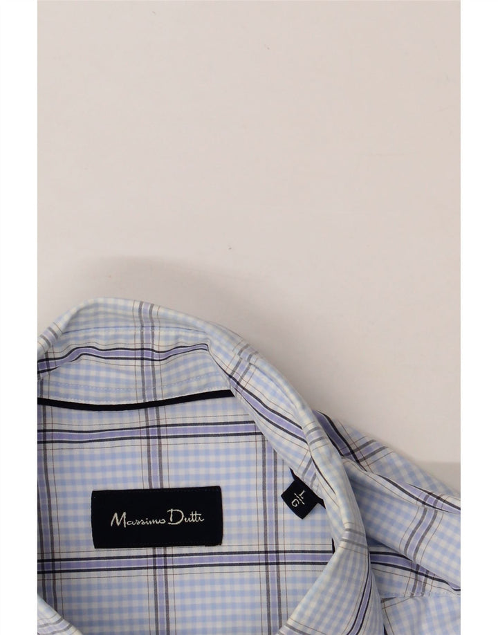 MASSIMO DUTTI Mens Shirt Large Blue Check Cotton Vintage Massimo Dutti and Second-Hand Massimo Dutti from Messina Hembry 