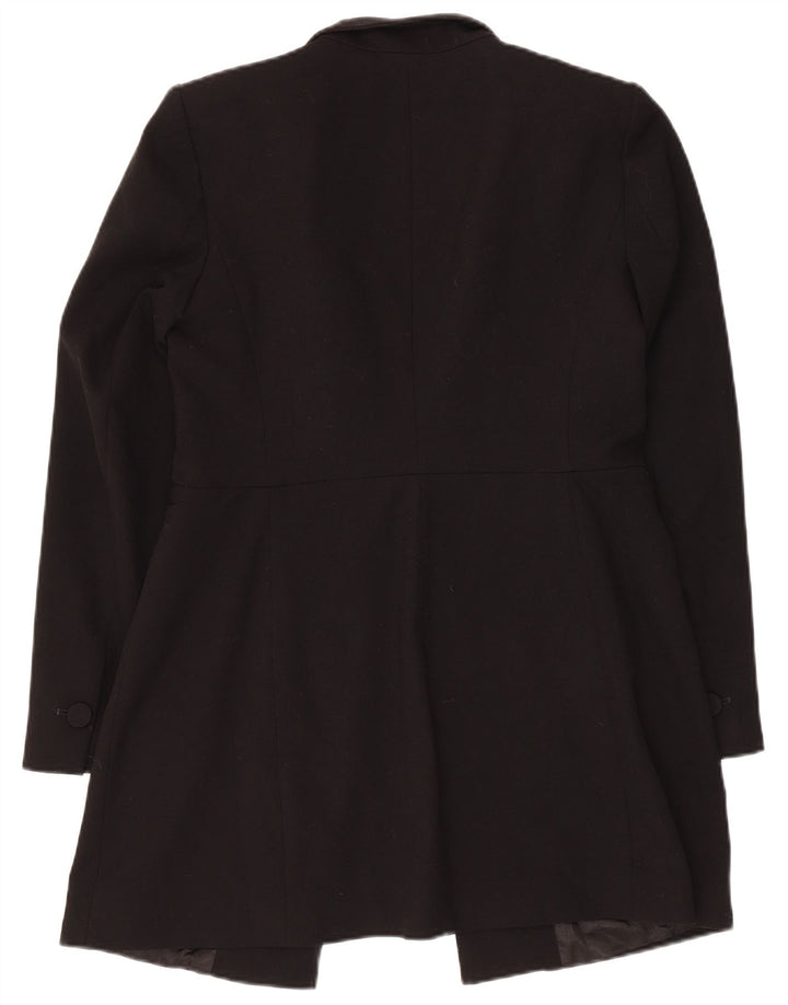 Zara ženska jakna s dugim otvorenim jaknom UK 14 veliki crni acetat