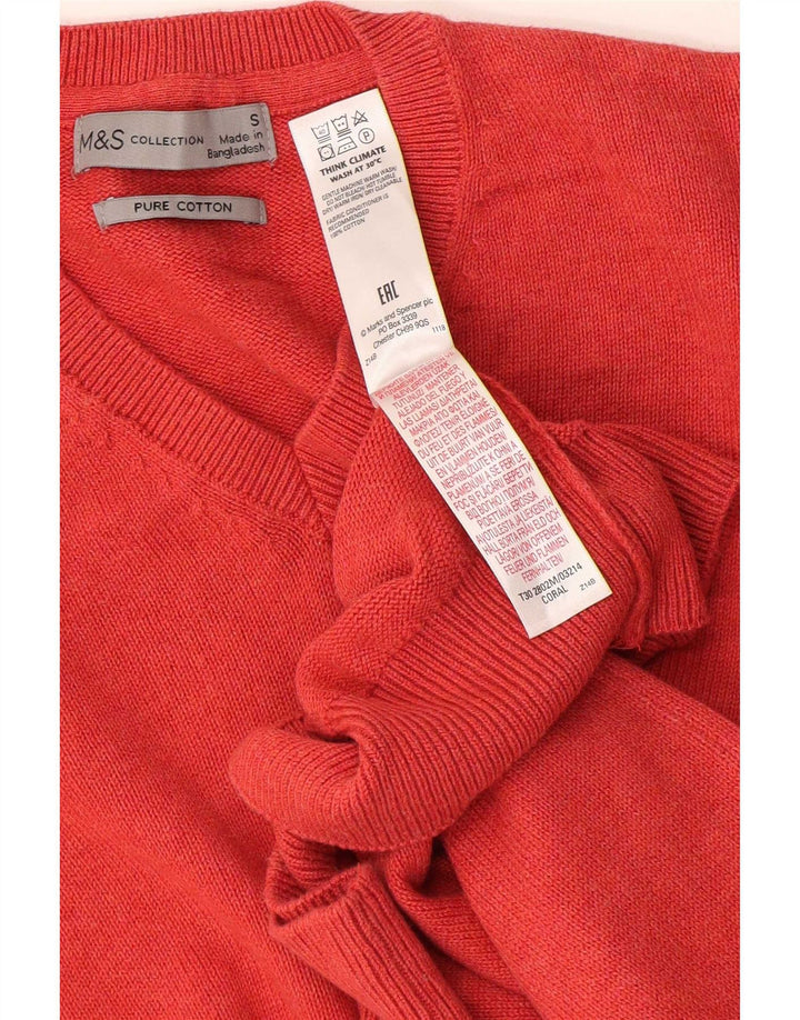 Marks & Spencer muški pulover s V-izrezom, mali narančasti pamuk