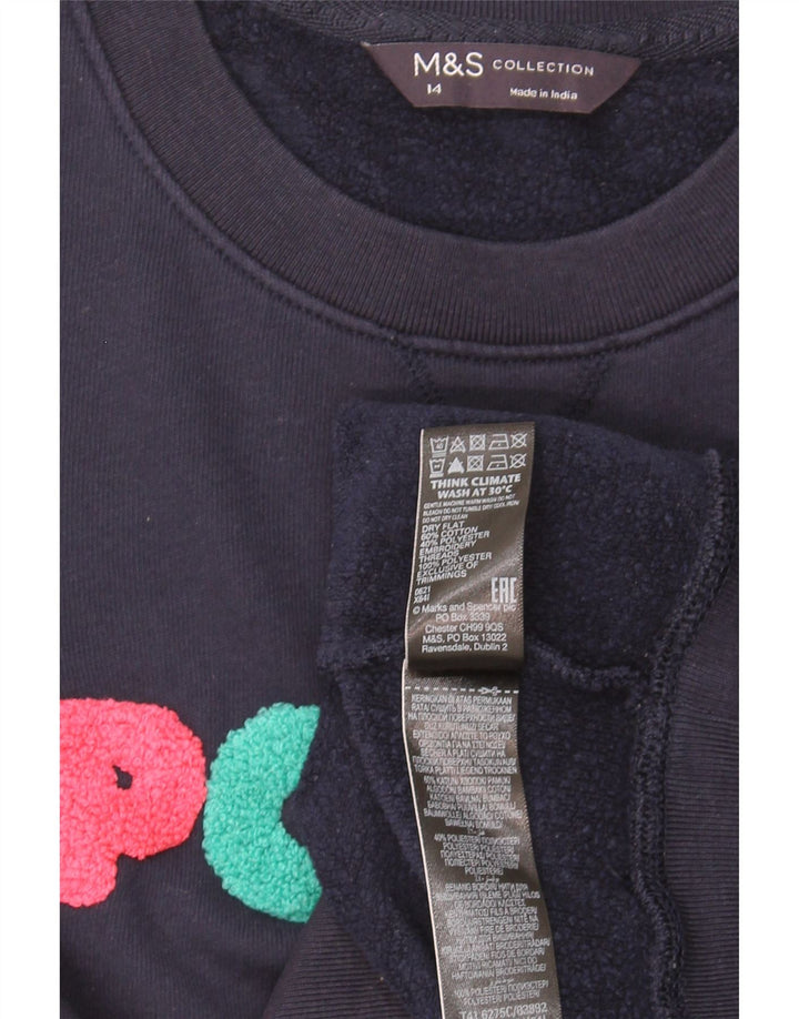 Marks & Spencer Ženski džemper s grafičkim motivima UK 14 Veliki tamnoplavi