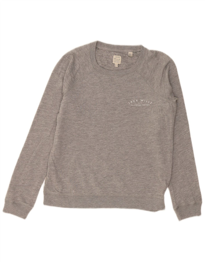 Jack Wills Ženska majica s kratkim rukavima UK 12 srednje siva s mrljama