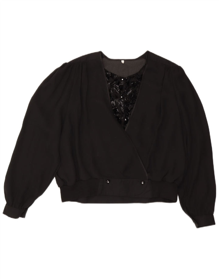 VINTAGE ženska košulja bluza IT 50 XL crna viskoza
