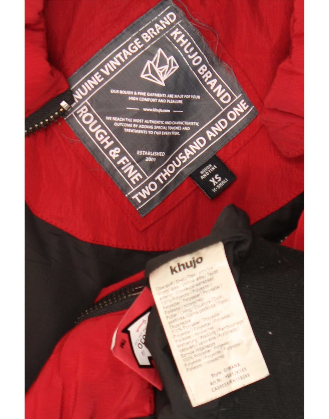 KHUJO Ženska podstavljena jakna UK 6 XS Red Colourblock poliester