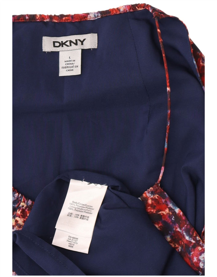 Dkny ženska plašt haljina bez rukava s apstraktnim uzorkom UK 14 velika crvena