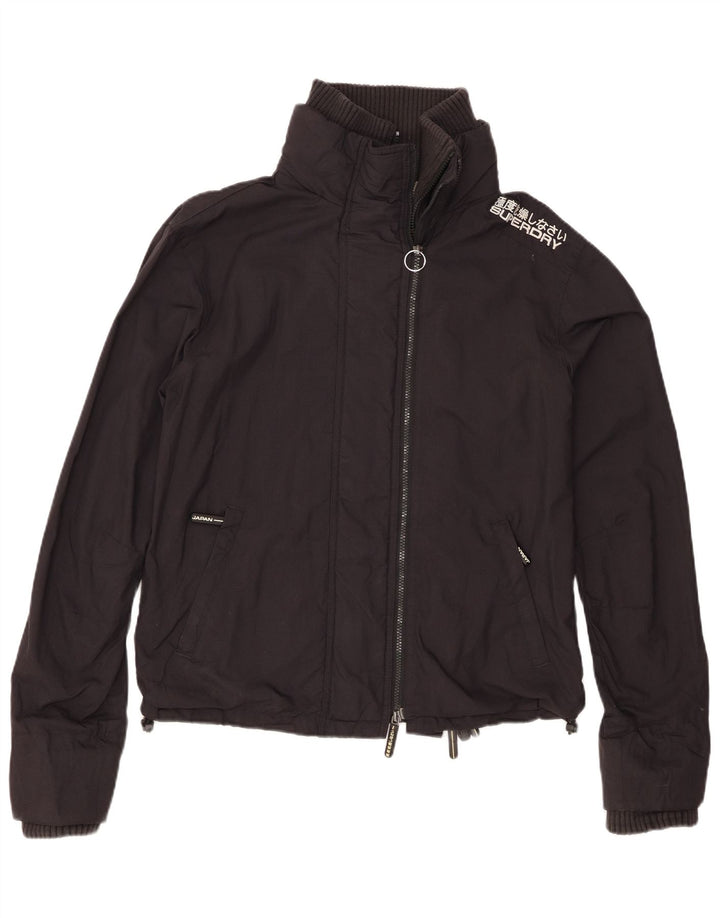 Superdry ženska kišna jakna UK 14 Srednji crni najlon