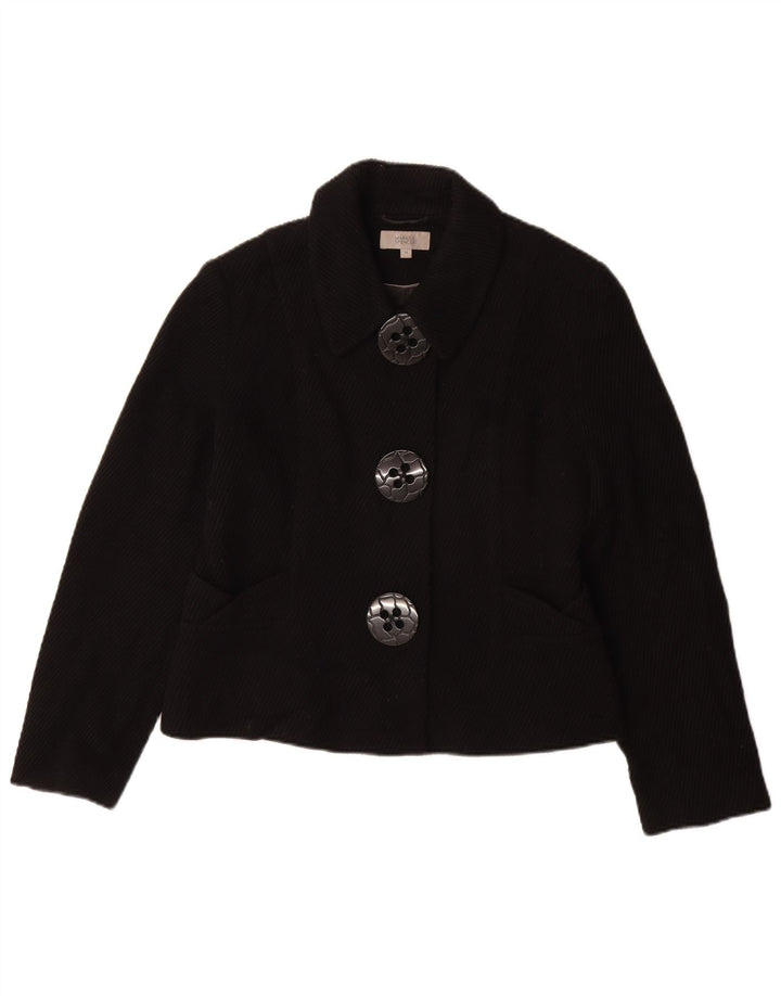 Marks & Spencer ženski kratki kaput UK 14 Srednja crna viskoza