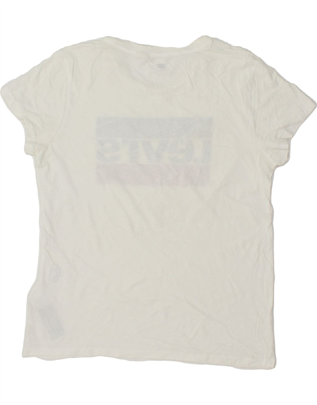 LEVI'S Womens Graphic T-Shirt Top UK 14 Medium White Vintage Levi's and Second-Hand Levi's from Messina Hembry 