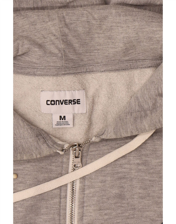 Converse muški pulover s kapuljačom na patentni zatvarač srednje sivi pamuk