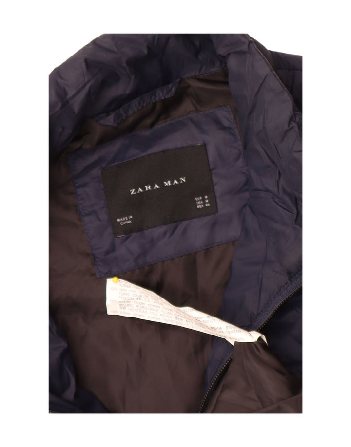 Zara Mens Padded Gilet UK 38 Srednji tamnoplavi najlon