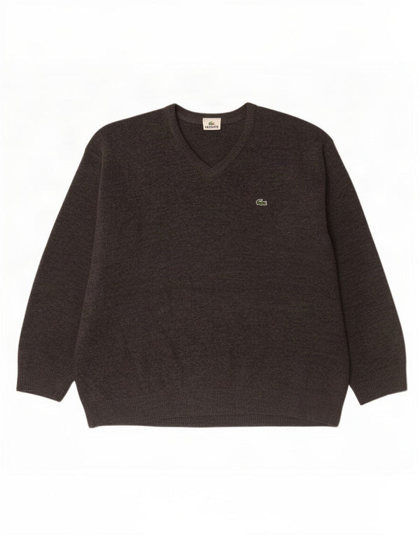 Lacoste muški džemper s V-izrezom, veličina 6 XL, siva djevičanska vuna