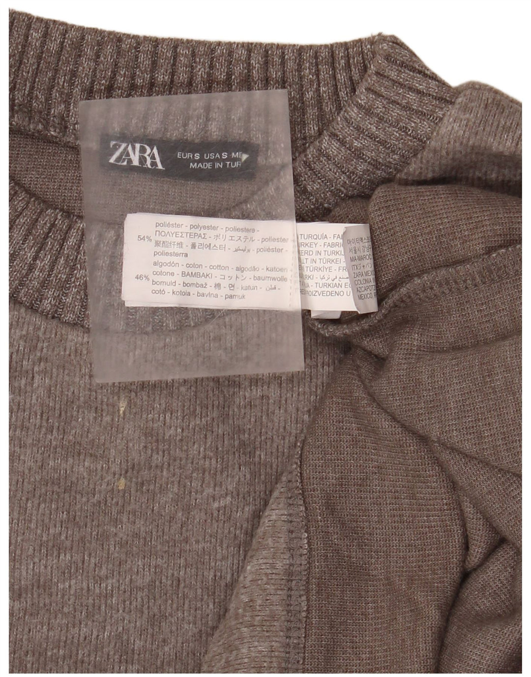 Zara ženski pulover s okruglim izrezom UK 10 Mali sivi poliester