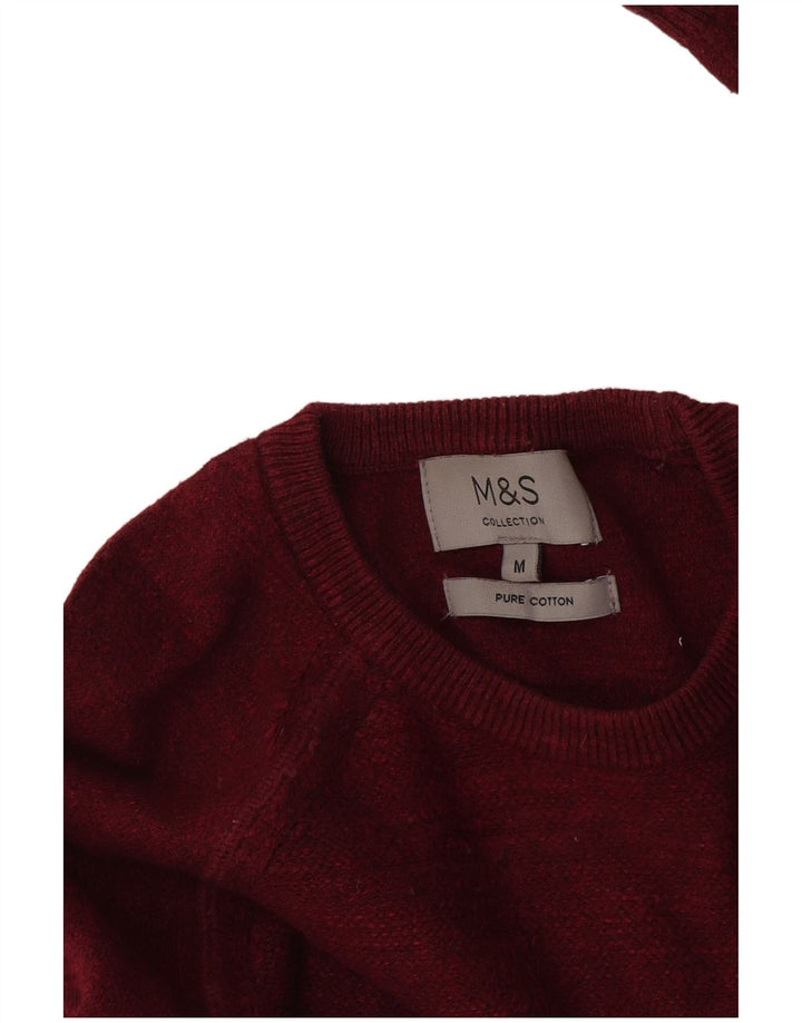 Marks & Spencer muški džemper s okruglim izrezom, srednji bordo pamuk
