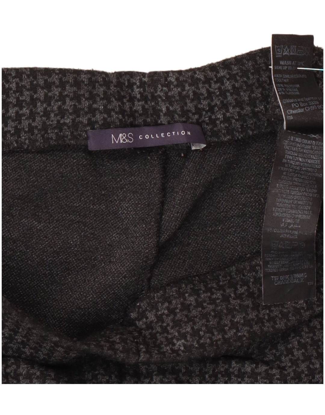 Ženske hlače Marks & Spencer UK 14 Large W32 L27 Siva Houndstooth