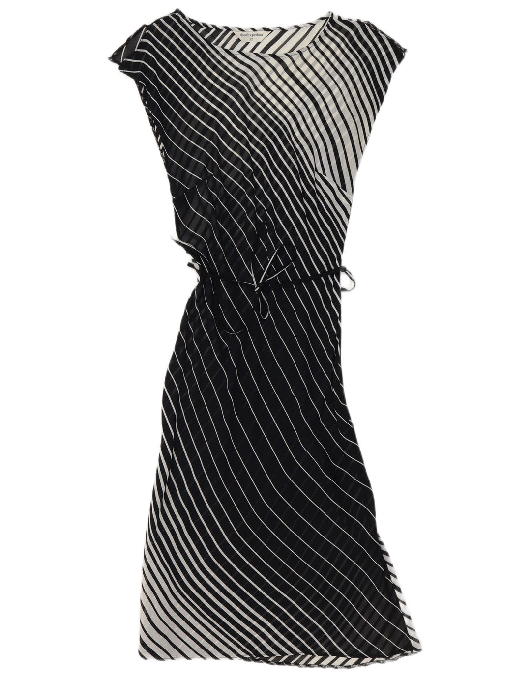 Ženska osnovna haljina bez rukava Dorothy Perkins UK 12 srednje crna na pruge