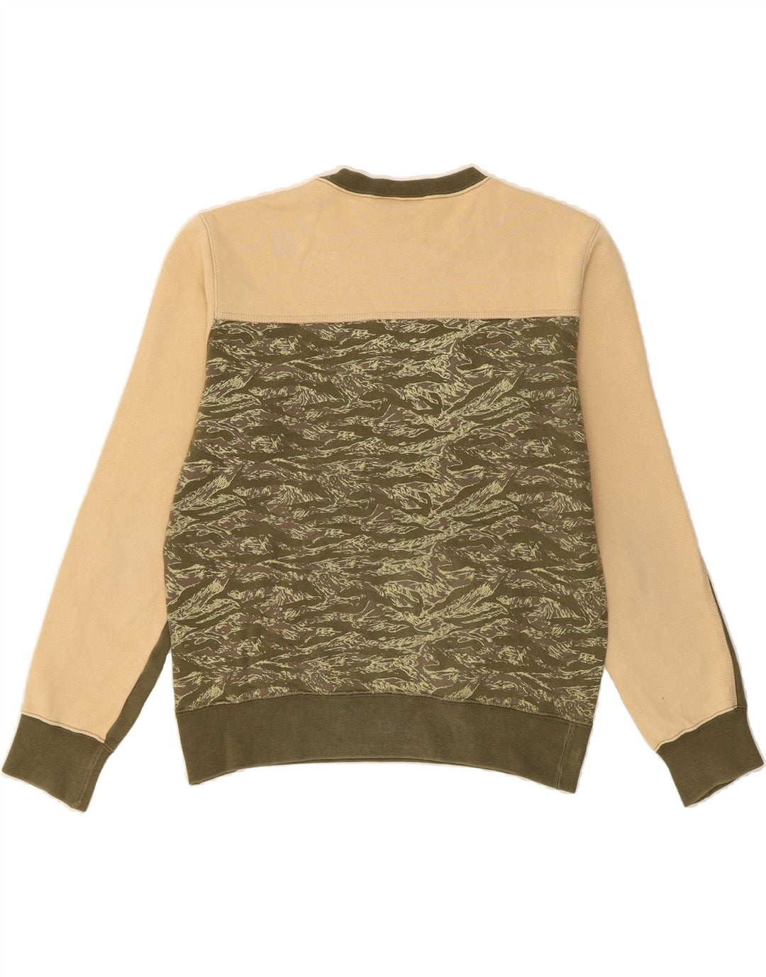CHAMPION Womens Oversized Sweatshirt Jumper UK 10 Small Khaki Camouflage Vintage Champion and Second-Hand Champion from Messina Hembry 