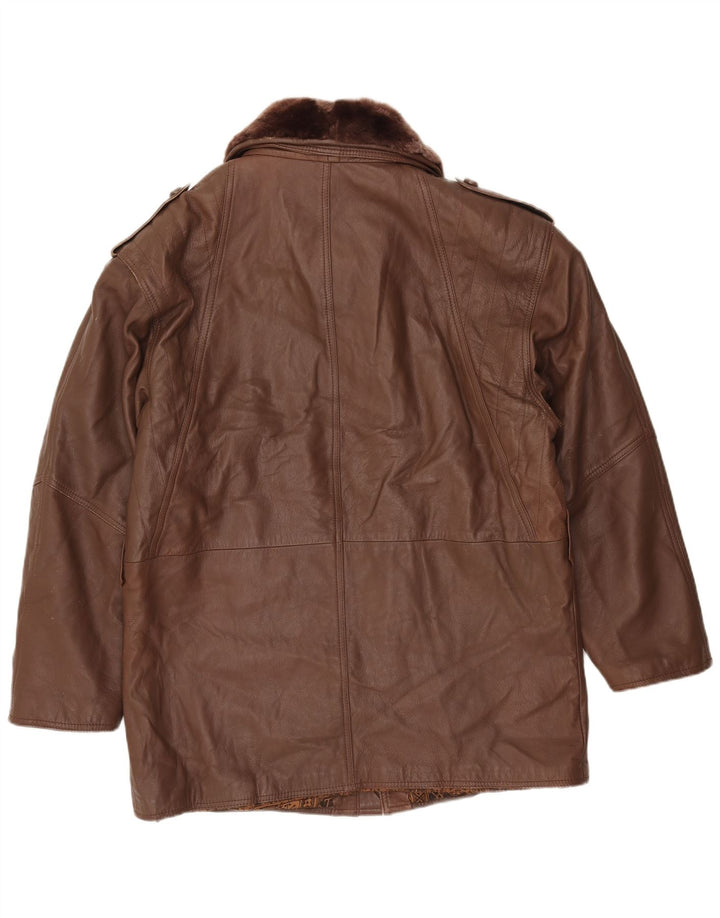 Vintage muška kožna jakna IT 52 XL smeđa koža