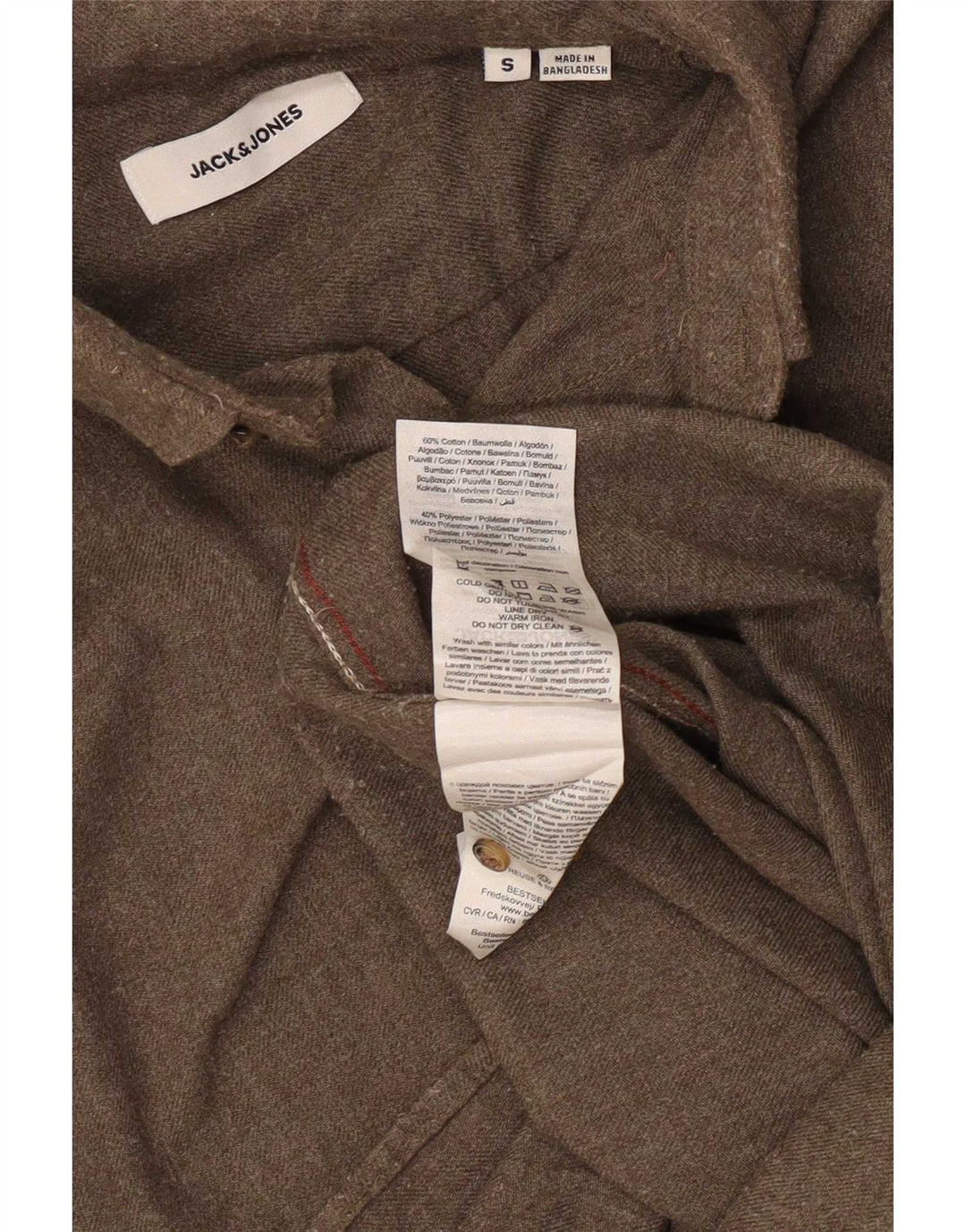 Jack & Jones muška flanelska košulja mala, kaki pamuk