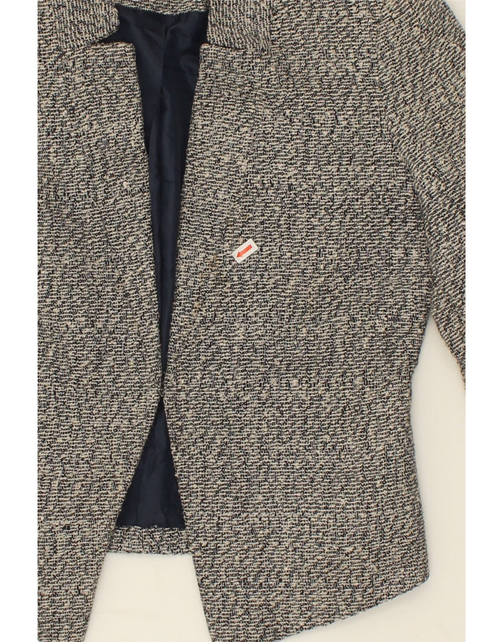 CALVIN KLEIN Womens Crop Blazer Jacket US 4 Small Grey Polyester Vintage Calvin Klein and Second-Hand Calvin Klein from Messina Hembry 